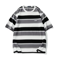 Harajuku Clothes, Mens Stripes, Couple T-shirt, Streetwear Y2k, Street Wear Urban, Style Streetwear, Color Shorts, Dream Clothes, Striped Tee