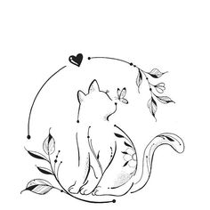 Tattoo Best Friends, Neck Tattoo Women, Best Friends Tattoo, Simple Cat Tattoo, Tattoo Ideas Minimalist, Tattoo Back Tattoo, Tattoo Couples, Cat Tattoo Design, Friends Tattoo