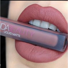 Huda Beauty Matte Liquid Lipstick In Bombshell Brand New In Box Full Size Long Wearing Bombshell Is A Beautiful Pinky Nude Brown Transfer Proof One Swipe Coverage Richly Pigmented Matte Finish Comfortable Wear All My Items Are Guaranteed Authentic Smoke Free Home Summer Lipstick Colors, Huda Beauty Lipstick, Summer Lipstick, Drugstore Lipstick, Lipsense Lip Colors, Huda Beauty Makeup, Lipstick Kit, Beautiful Lipstick, Batons Matte