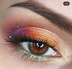 Cute Eye Makeup, Full Makeup, Colorful Eye Makeup, Eye Makeup Art, Kiss Makeup, Eyes Makeup, Makeup Pictures, Color Art, Costume Makeup