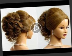 ✓✓✓Prom wedding updo. Hairstyle for long medium hair - YouTube, Wedding Updo, Prom Wedding, Medium Hair, Prom Hair, Diy Hairstyles, Medium Hair Styles, Prom