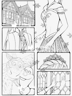 an adult coloring book with pictures of the characters in disney's beauty and the beast