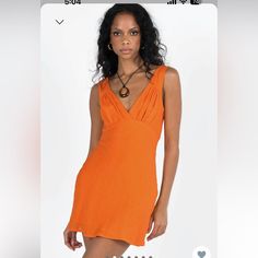 Size 2, Nwt, Never Worn! It Is A Bit Shorter Than I Anticipated (I Am 6 Feet Tall) And Missed The Return Window. Dresses Princess Polly, Orange Mini Dress, Summer Day Dresses, Brunch Dress, Princess Polly Dresses, Cami Nyc, Polly Dress, White Accessories, Dress Linen