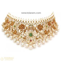 22K Gold Choker Necklaces -Indian Gold Jewelry -Buy Online Choker Designs, Asian Jewelry