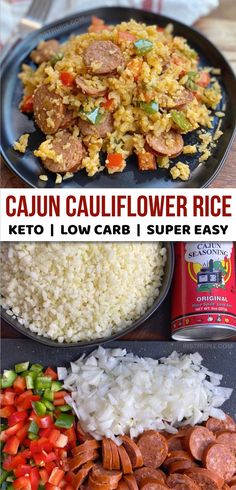 cajun cauliflower rice is an easy, low carb and super easy dinner