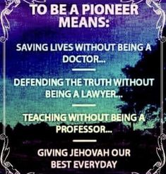 a poster with the words to be a pioneers means saving lives without being a doctor