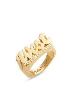 Set yourself in the right direction with this gleaming ring plated in polished 18-karat gold 18k-gold plate Made in the USA of imported materials Ring Plate, Womens Jewelry Rings, Made In The Usa, Gold Rings, 18k Gold, Gold Plate, Texas, Size 7, Nordstrom