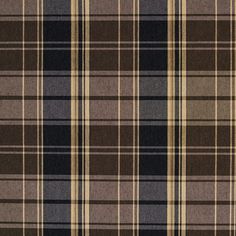 a brown and black plaid fabric