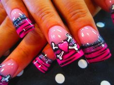 3d Hearts, Skull Nails, Crazy Nails, Get Nails, Fabulous Nails, Nail Shapes