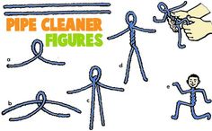 the instructions for how to tie a pipe cleaner figure