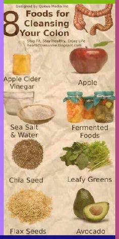 the 8 foods for cleaning your colon are displayed on a piece of parchment paper