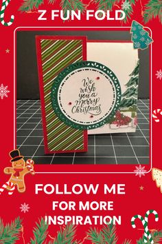 a christmas card with the words follow me for more inspiration on it and a teddy bear