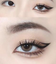 School Eyeshadow Looks, Triple Eyelid Makeup, Eye Makeup Asian, Eye Makeup Hacks, Eye Makeup Trends, Makeup For Round Eyes, Monolid Eye Makeup, Almond Eye Makeup, Monolid Makeup