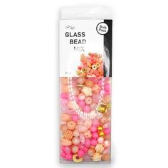 glass bead mix in pink and yellow packaging on a white background with the package inside