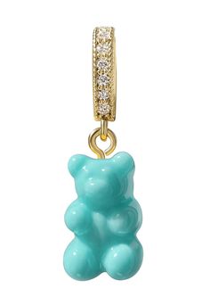 PRICES MAY VARY. Colorful and adorable, each Mag & Pierce Gummy Bear Pendant is made of smooth high-quality resin, and a gold clasp with twinkling cubic zirconia, that will delight women and men. Snuggle the Teddy Bear charm on your favourite chain, necklace, bracelet, and keychain. Lightweight, it has the perfect size: length 1.3 in / 3,3 cm - width of the bear cub 0.4 in / 1,1 cm - inside of the gold clasp 0.35 in x 0.24 in / 0,9 cm x 0,6 cm. Each charm comes with our signature velvet pouch, p Bear Cub, Bear Pendant, Gummy Bear, Velvet Pouch, Blue Lagoon, Gummy Bears, Jewelry For Women, Necklace Bracelet, Bead Charms