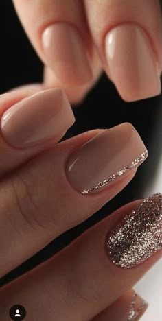 Shiny Nails Designs, Nagel Design, Short Square Nails, Shine Nails, Valentine Nails, Colorful Nails, Her Nails, روتين العناية بالبشرة, Neutral Nails