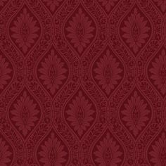 a red wallpaper with an intricate design on it's side, and the background is