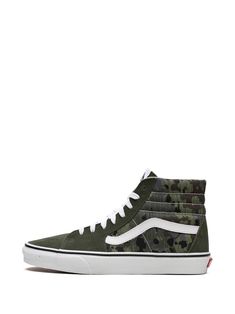 Find VANS Sk8-hi Rain Camo Sneakers on Editorialist. forest green canvas suede panelling camouflage pattern ankle-length signature monofilament side-stripe detail padded ankle logo patch at the tongue front lace-up fastening round toe logo at the sole flat rubber sole waffle sole These styles are supplied by a premium sneaker marketplace. Stocking only the most sought-after footwear, they source and curate some of the most hard to find sneakers from around the world. Camo Vans, Camo Sneakers, Vans Sk8 Hi, High Top Vans, Vans Shop, Sk8 Hi, Vans Sk8, Side Stripe, Forest Green