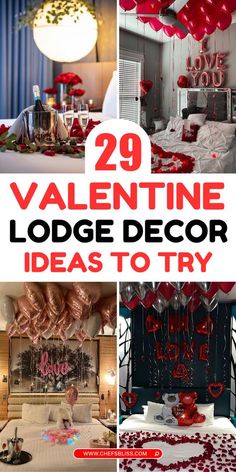 valentine's day decor ideas to try in the bedroom and on the table with balloons