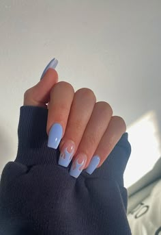 Light blue flame nail art Flame Nail Art, Teen Nails, Unghie Nail Art, Blue Acrylic Nails, Casual Nails, Classy Acrylic Nails, Long Square Acrylic Nails