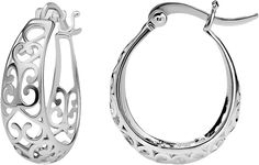 Amazon.com: Silver Hoop Earrings for Women Girls - Oval Filigree Trendy Fashion Hoop Earrings – Sterling Silver Earrings for Women Girls Gift Holiday: Clothing, Shoes & Jewelry Holiday Clothing, Black Hoops Earrings, Girls Gift, Rose Gold Earrings, Earrings Sterling Silver, Silver Hoops, Silver Hoop Earrings, Earrings For Women, Girl Gifts