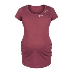 She will love showing off her style with this Maternity Stay Cozy Graphic Tee. FEATURES Short sleeves ScoopneckFABRIC & CARE Solid Colors: Cotton ; Heather Colors: Cotton/Polyester Machine wash Imported Size: L-Mat. Color: Heather Wine. Gender: female. Age Group: adult. Maternity Shirts, Chaos Coordinator, Maternity Outfits, Maternity Tees, Comfy Leggings, Maternity Shorts, Stylish Maternity, Graphic Tee Design, Womens Maternity