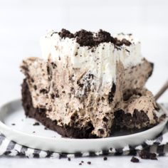 a piece of ice cream cake on a plate