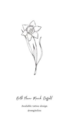 a drawing of a flower with the words,'girl flowers march delight available tattoo design