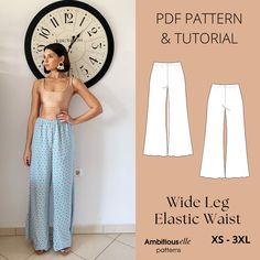 📏SIZES XS - 3XL PLEASE NOTE: To access your pattern files, you will need a reader program. We recommend using Adobe Reader, which you can download for free here: https://get.adobe.com/reader/ You are advised to open your files on a PC/laptop instead of a mobile. This way you can use all features of Adobe Reader.  🧵SKILL LEVEL Beginner 📥FORMAT Digital files. No physical pattern will be sent to you.  📥YOU WILL RECEIVE: - Sewing Pattern in A4 (25 pages), US letter (25 pages), A0 (1 page, to be Sewing Pattern Trousers, Elastic Waist Pants Pattern, Trousers Sewing Pattern, Pattern Trousers, Jean Rose, Light Pink Jeans, Pants Sewing, Pants Sewing Pattern, Womens Trousers