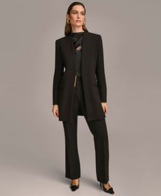 in stock Long Sleeve Suit, Straight Leg Pant, Bare Beauty, Quilted Coverlet, Luxe Gifts, Donna Karan, Straight Leg Pants, Flap Pocket, Warm Weather