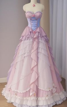 Flowy Pastel Dress, Fairy Dresses, Cute Dress Outfits, Fantasy Dresses, Prom Dress Inspiration, Barbie Dress