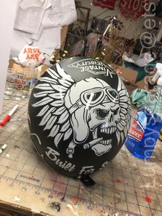 Helmet Pinstriping, Moto Tattoo, Airbrushed Helmets