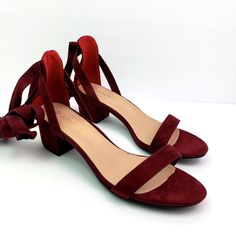 Allegra K Womens Size 9.5 Maroon Velvet Ankle Wrap Tie Formal 2" Heels Shoes Buy From A Seller You Can Trust! 100% Genuine Seller Usa Seller Fast Payment = Fast Shipping Item(S) Exactly As Shown In The Pictures. Please See All Pictures For Full Item Condition And Details. If Your Item Does Not Fit, We Do Accept Returns Within 30 Days. Please Note, The Item Must Be Returned In The Same Condition As It Was Received. If The Item Is Used, Any And All Flaws Will Be Shown In The Detailed Pictures. See Pink Prom Shoes, Maroon Bridesmaid, Black Leather Boots Women, Ankle Strap Chunky Heels, Ankle Strap Block Heel, Shoes Buy, Bridesmaid Shoes, Suede Block Heels, Purple Suede