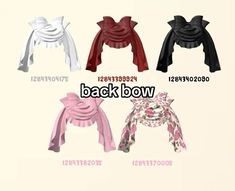 four different styles of scarves with the words back bow