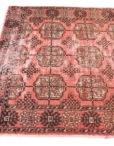 Handmade Ultra Vintage Red Rug. 3' 0 x 6' 3 Runner. Perfect for Kitchen, Bathroom, Hallway. Contains Colors: Red, Brown, Ivory. Styles: modern, oriental, persian, vintage Patterns: geometric Vintage Red Rug, Persian Vintage, Bathroom Hallway, Rugs Uk, Antique Persian Rug, Vintage Persian Rug, Wool Runner Rug, Wool Runners, Red Rug