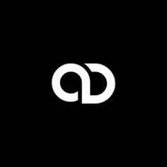 the letter d is made up of two white letters on a black background with an oval shape