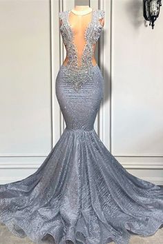 Silver Sequins Mermaid Prom Dress Long With Beads Silver Prom Dresses, Silver Prom Dress, Mermaid Gown Prom, Prom Dress Pictures, Marriage Ideas, Classy Prom, Makeup Images, Prom Inspo, Prom Dress Long