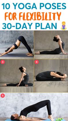 "10 Yoga Poses for Flexibility – Beginner-Friendly 30-Day Plan 🧘‍♀️" Day Plan, Beginners Guide, Yoga Poses, 30 Day, Yoga, How To Plan, 10 Things