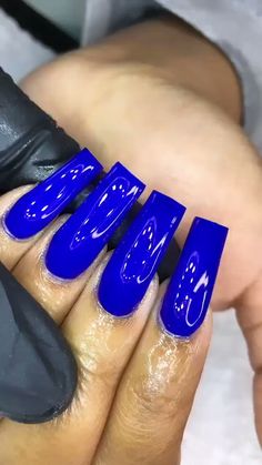 Blue Acrylic Nails, Long Acrylic Nail Designs, Nail Shapes, Square Nails, Gorgeous Nails