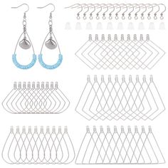 PRICES MAY VARY. 5 Styles Wire Pendant: Include teardrop/kite/rhombus/fan/triangle shape, each style 10pcs, 50pcs in total, 30pcs earring hooks and 100pcs ear nuts. Suit for various hoop earring making, enough to wear and meet your different needs in daily life. Hypoallergenic Material: These hoop earrings are made of high quality stainless steel, durable and sturdy, not easy to rust, perfect for jewelry making and DIY earring, and you do not need to worry about its quality issues. Suitable For Wire Pendants, Diy Earring, Big Hoop Earrings, Dangle Hoop Earrings, Earring Making, Large Hole Beads, Wire Pendant, Plastic Box Storage, Stylish Earring