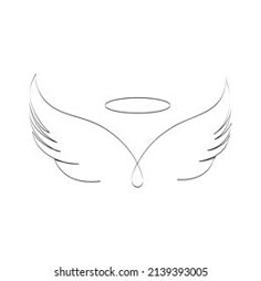 an angel wings logo on white background with copy space for your own text or image