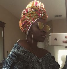 Black Woman Head Wrap, Black Woman Hair Wrap Head Scarfs, Head Scarf And Sunglasses Aesthetic, African Head Wrap Photoshoot, Black One-size Headwrap With Scarf Detail, Interesting Fashion, Wrap Scarf, Style Aesthetic