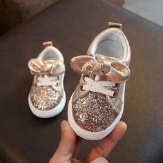 Children Baby Girls Boys Bling Sequins Bowknot Crystal Run Sport Sneakers Shoes Features: The closure type of the shoe is Hoop&Loop, not lace-up, please noted the shoelace is not broken, it is decorative, does not affect the using of shoes. ( Closure Type:Hook&Loop Insole Length=Foot Length+0.8cm Description Due to light or display setting,please understand that there may be color difference. Please allow 1-3mm error due to manual measurement. It is made of high quality materials,Soft hand feeli Cute Running Shoes, Bowknot Shoes, Crib Shoes Girl, Sequin Shoes, Bling Shoes, Bow Shoes, Children Shoes, Baby Sneakers