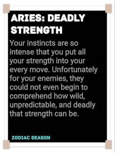 the zodiac sign for aries deadly strength