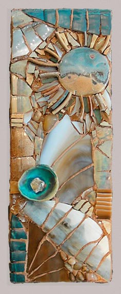 This mosaic reminds me of desert oasis dreams. Abstract Mosaic, Mosaic Stained, Mosaic Tile Art, Mosaic Madness, Glass Mosaic Art, Glas Art, Mosaic Artwork, Desert Oasis