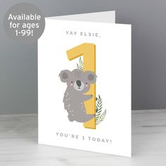 Personalised Any age birthday card. Each number features a cute animal beside it. Animal Birthday Cards, Cute Animal Friends, Animal Birthday Card, Character Making, Design Birthday, Super Cute Animals, Animal Friends, Upper Case