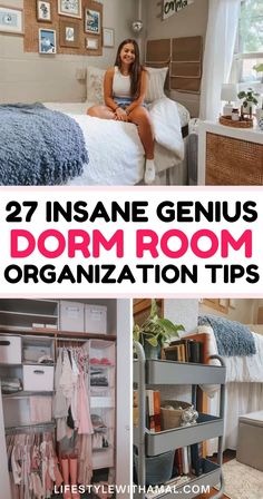 Nothing worse than a small dorm. Here are 27 genius dorm room organization ideas you'll love! From how to organize a small dorm closet to under-bed dorm storage ideas, here is everything your need for a space-saving dorm room! Small Dorm Bedroom Ideas, Organization Ideas For Dorm Rooms, Under Desk Organization Storage Ideas, College Dorm Bedroom Ideas, Over The Fridge Storage Dorm, Shoes Storage Ideas For Small Spaces, Dorm Rooms Of Mississippi And Beyond, Dorm Room Ideas Organization Life Hacks, College Room Storage Ideas