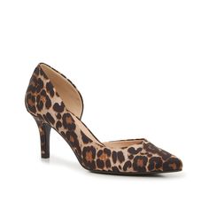 Kelly & Katie-Satela Pump With a pointed toe and sleek design, the Satela pumps from Kelly & Katie will add a fashionable flair to your look. This d'Orsay style features a cool cutaway silhouette, while the sensible kitten heel makes it easy to dance the night away. Pencil Skirt And Blouse, Leopard Print Fabric, Power Suit, Skirt And Blouse, Brown Leopard, Clarks Originals, Shoes Heels Pumps, Kitten Heel, Shoe Care