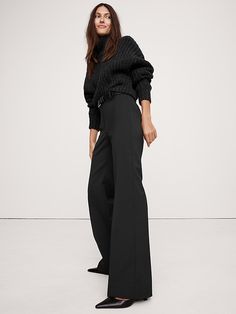 High-Rise Wide-Leg Flare Pant | Banana Republic Chicago Loop, Pinstripe Pattern, Healthy Wealthy, Job Career, Luxury Apartment, Family Event, Eating Healthy, Flare Pants