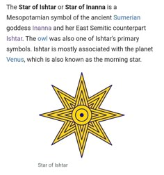 the star of isttar of namna is a meepotam symbol of the ancient sumerian